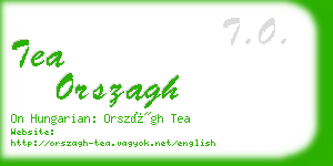 tea orszagh business card